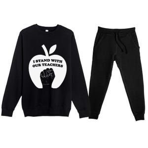 I Stand With Our Teachers & Stand Against Book Banning! Premium Crewneck Sweatsuit Set