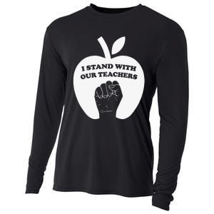 I Stand With Our Teachers & Stand Against Book Banning! Cooling Performance Long Sleeve Crew