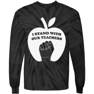 I Stand With Our Teachers & Stand Against Book Banning! Tie-Dye Long Sleeve Shirt