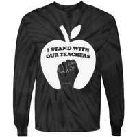 I Stand With Our Teachers & Stand Against Book Banning! Tie-Dye Long Sleeve Shirt