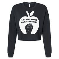 I Stand With Our Teachers & Stand Against Book Banning! Cropped Pullover Crew