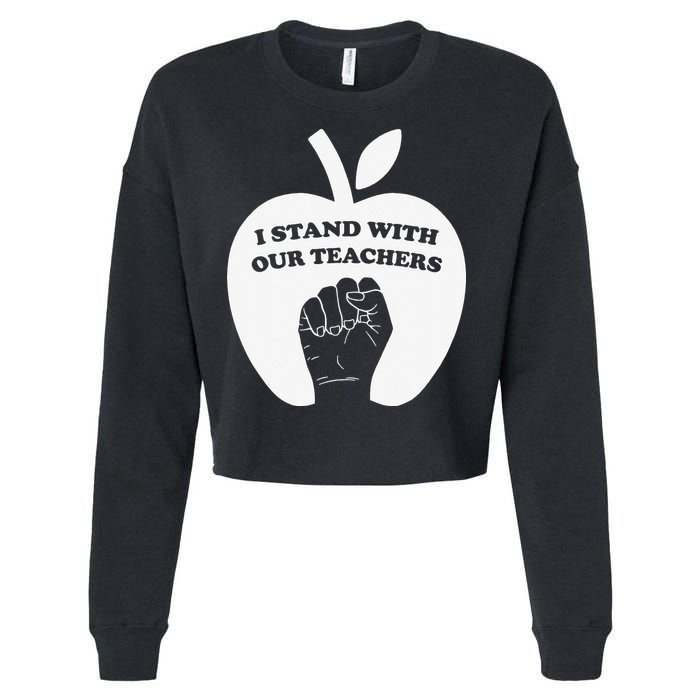 I Stand With Our Teachers & Stand Against Book Banning! Cropped Pullover Crew