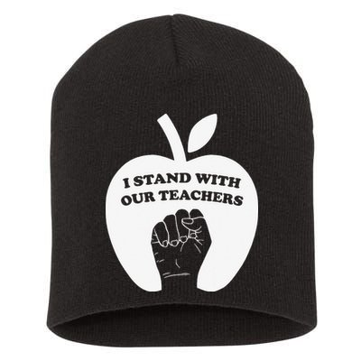 I Stand With Our Teachers & Stand Against Book Banning! Short Acrylic Beanie