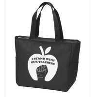 I Stand With Our Teachers & Stand Against Book Banning! Zip Tote Bag