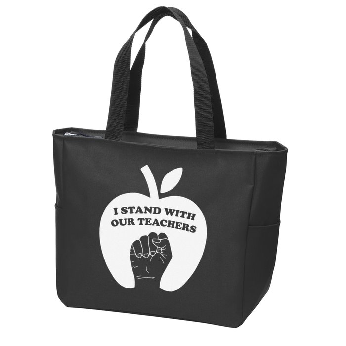 I Stand With Our Teachers & Stand Against Book Banning! Zip Tote Bag