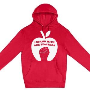 I Stand With Our Teachers & Stand Against Book Banning! Premium Pullover Hoodie