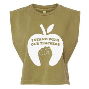 I Stand With Our Teachers & Stand Against Book Banning! Garment-Dyed Women's Muscle Tee