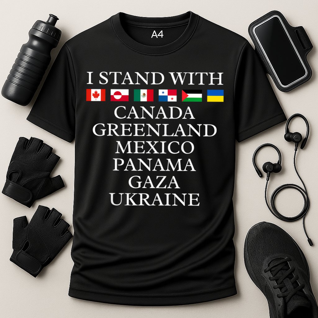 I Stand With Canada Greenland Mexico Panama Gaza Ukraine Cooling Performance Crew T-Shirt