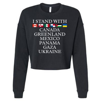 I Stand With Canada Greenland Mexico Panama Gaza Ukraine Cropped Pullover Crew