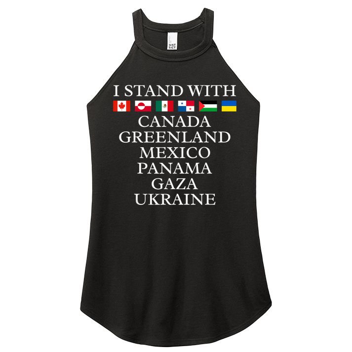 I Stand With Canada Greenland Mexico Panama Gaza Ukraine Women's Perfect Tri Rocker Tank