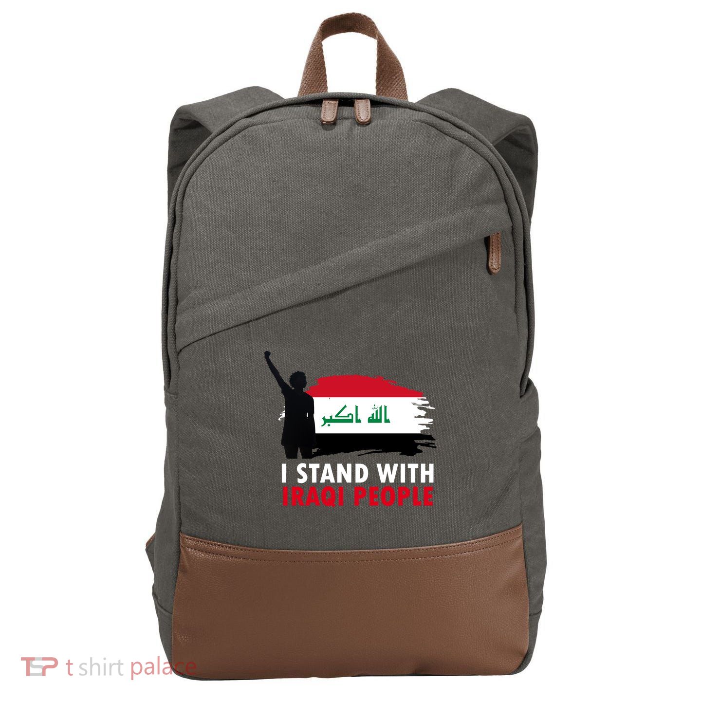 I Stand With Iraqi People Support Iraq Cotton Canvas Backpack