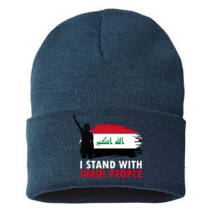 I Stand With Iraqi People Support Iraq Sustainable Knit Beanie