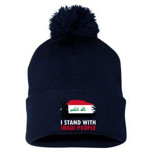 I Stand With Iraqi People Support Iraq Pom Pom 12in Knit Beanie