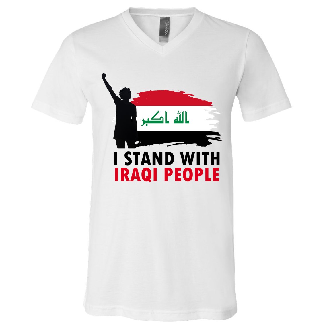 I Stand With Iraqi People Support Iraq V-Neck T-Shirt