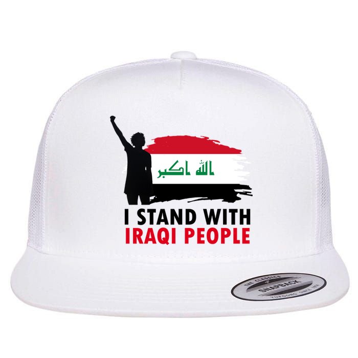 I Stand With Iraqi People Support Iraq Flat Bill Trucker Hat