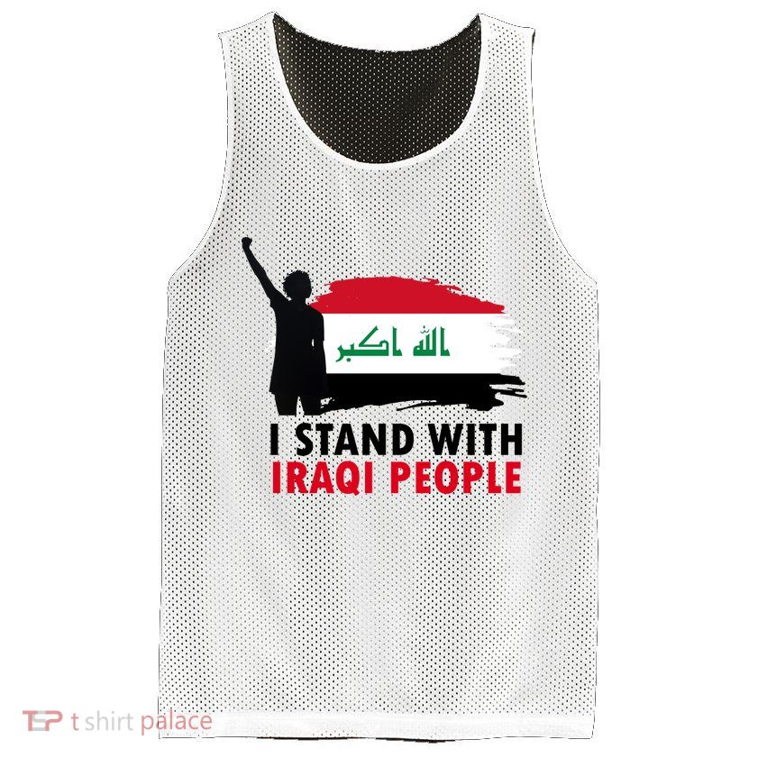 I Stand With Iraqi People Support Iraq Mesh Reversible Basketball Jersey Tank