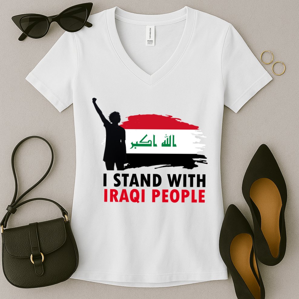 I Stand With Iraqi People Support Iraq Women's V-Neck T-Shirt