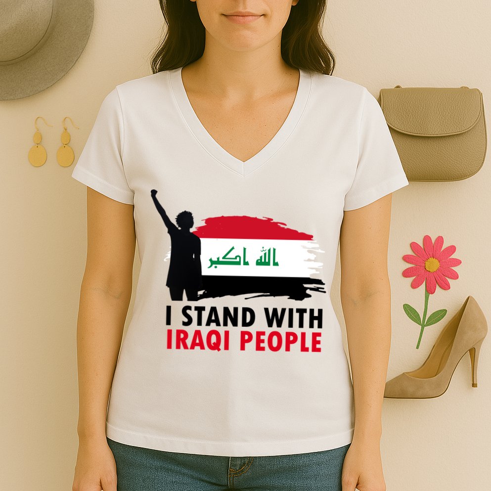 I Stand With Iraqi People Support Iraq Women's V-Neck T-Shirt