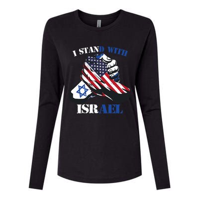 I Stand With Israel Support Israel Love Israeli Brotherhood Womens Cotton Relaxed Long Sleeve T-Shirt