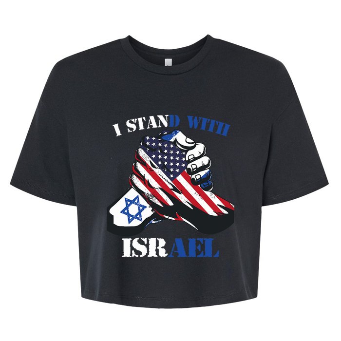 I Stand With Israel Support Israel Love Israeli Brotherhood Bella+Canvas Jersey Crop Tee