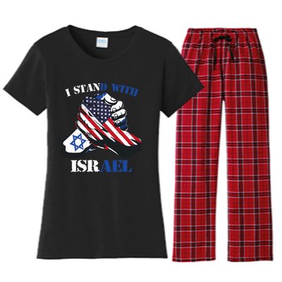 I Stand With Israel Support Israel Love Israeli Brotherhood Women's Flannel Pajama Set