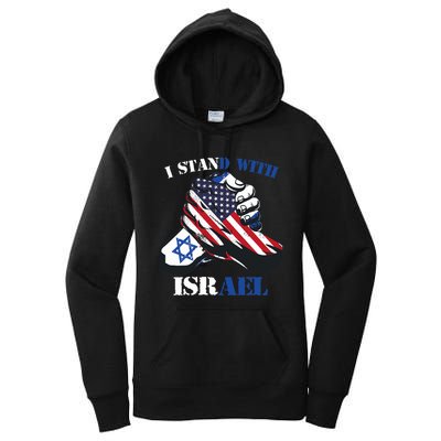 I Stand With Israel Support Israel Love Israeli Brotherhood Women's Pullover Hoodie