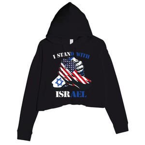 I Stand With Israel Support Israel Love Israeli Brotherhood Crop Fleece Hoodie