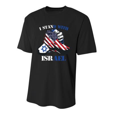 I Stand With Israel Support Israel Love Israeli Brotherhood Youth Performance Sprint T-Shirt