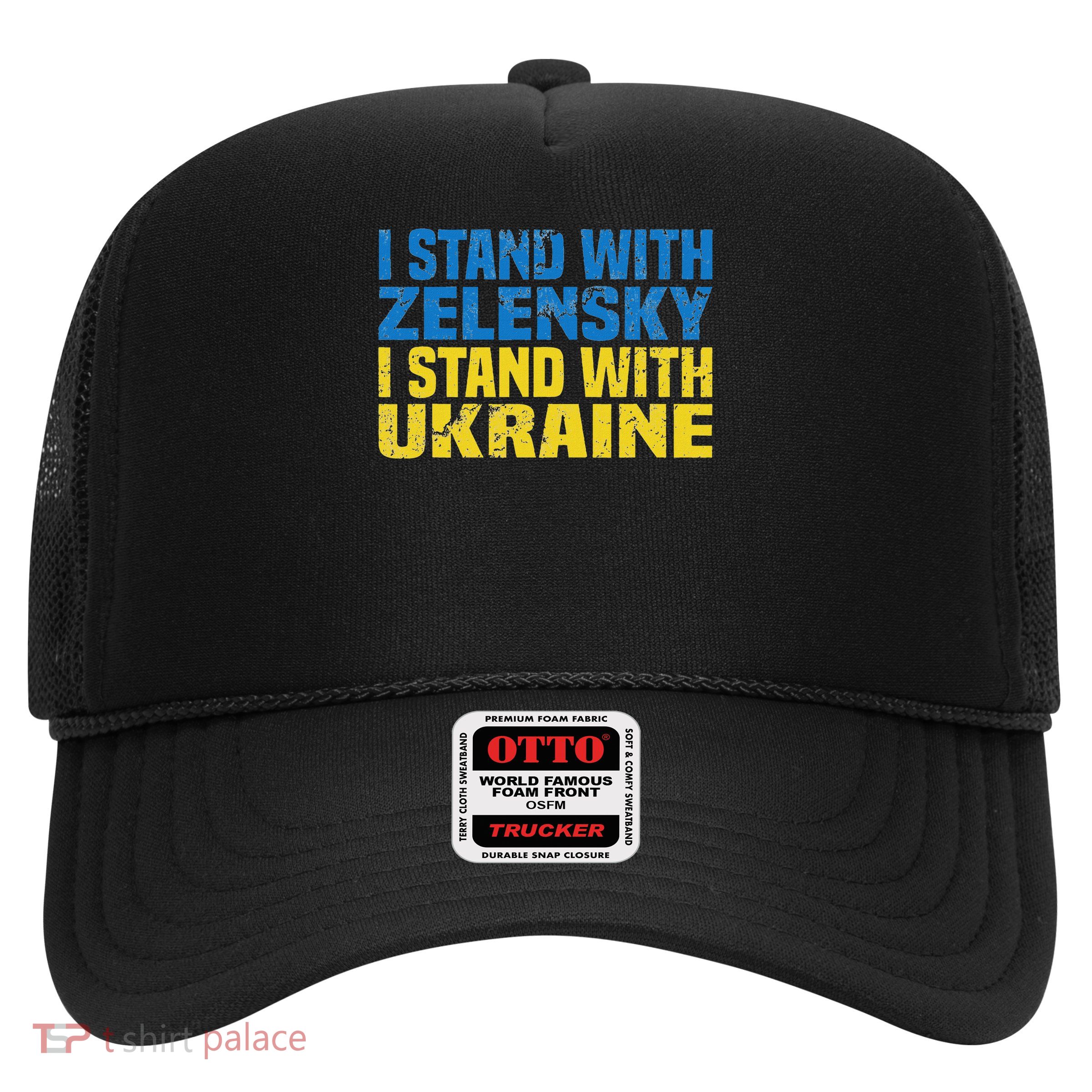 I Stand With Zelensky Ukraine Support Solidarity Flag Trucker Hat