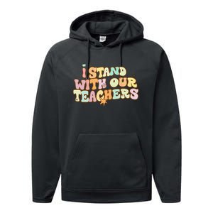 I Stand With Our Teachers Performance Fleece Hoodie