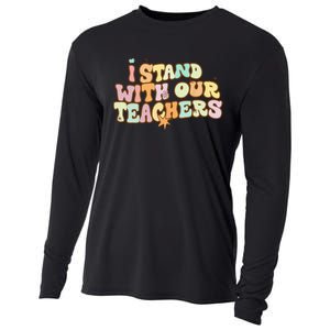 I Stand With Our Teachers Cooling Performance Long Sleeve Crew