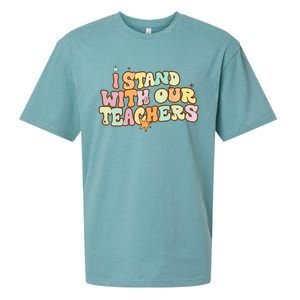 I Stand With Our Teachers Sueded Cloud Jersey T-Shirt