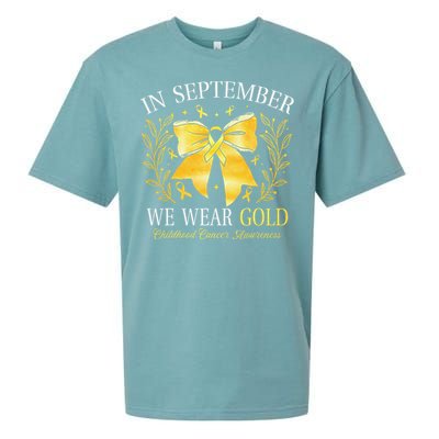 In September We Wear Gold Childhood Cancer Awareness Gift Sueded Cloud Jersey T-Shirt