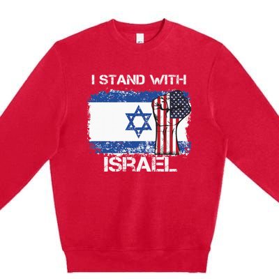 I Stand With Israel Support Israel Love Israeli Brotherhood Premium Crewneck Sweatshirt