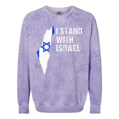 I Stand With Israel Jewish Gifts Heritage Israeli Flag Colorblast Crewneck Sweatshirt