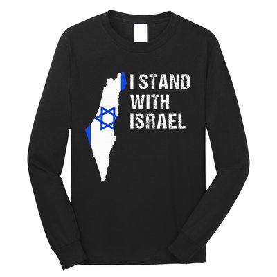 I Stand With Israel Jewish Gifts Heritage Israeli Flag Long Sleeve Shirt