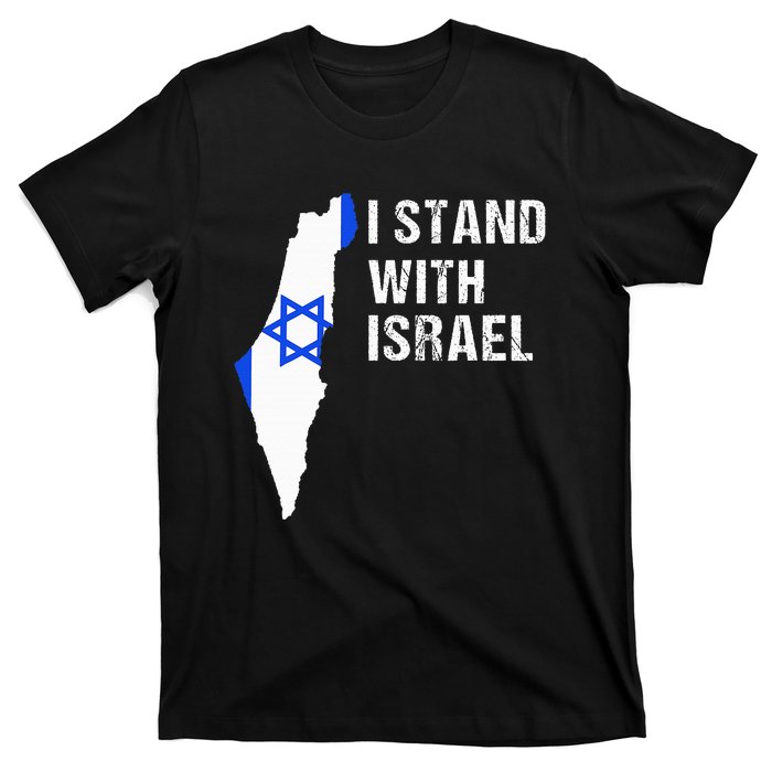 I Stand With Israel Jewish Gifts Heritage Israeli Flag T-Shirt