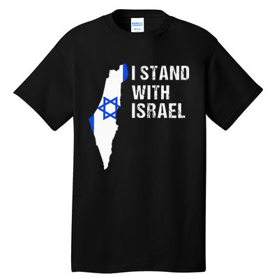 I Stand With Israel Jewish Gifts Heritage Israeli Flag Tall T-Shirt