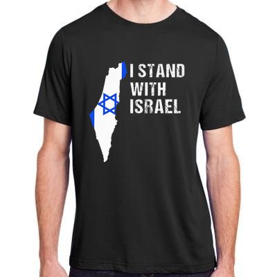 I Stand With Israel Jewish Gifts Heritage Israeli Flag Adult ChromaSoft Performance T-Shirt