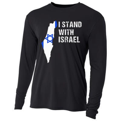 I Stand With Israel Jewish Gifts Heritage Israeli Flag Cooling Performance Long Sleeve Crew