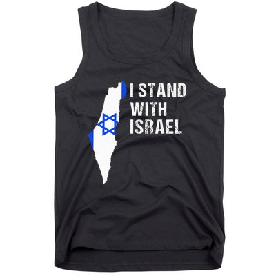 I Stand With Israel Jewish Gifts Heritage Israeli Flag Tank Top