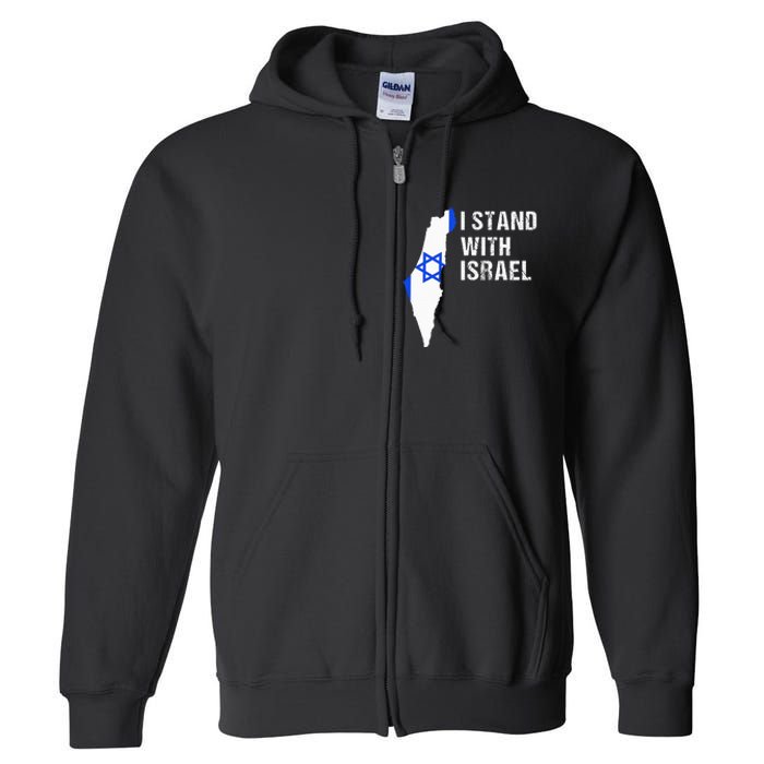 I Stand With Israel Jewish Gifts Heritage Israeli Flag Full Zip Hoodie