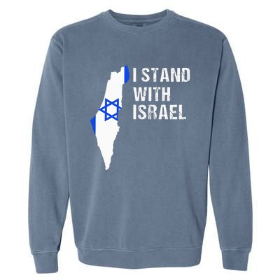 I Stand With Israel Jewish Gifts Heritage Israeli Flag Garment-Dyed Sweatshirt