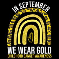In September We Wear Gold Childhood Cancer Awareness Flat Bill Trucker Hat