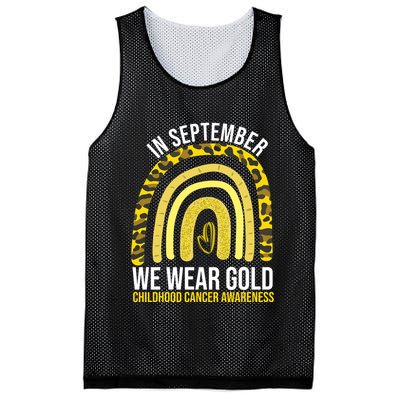 In September We Wear Gold Childhood Cancer Awareness Mesh Reversible Basketball Jersey Tank