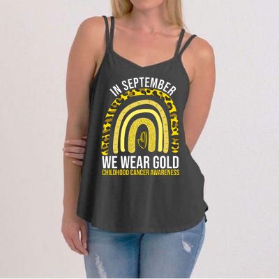 In September We Wear Gold Childhood Cancer Awareness Women's Strappy Tank