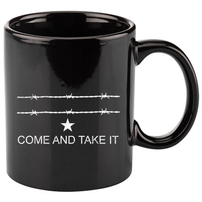 I Stand With Texas Razor Wire Come And Take It 11oz C Handle Ceramic Mug