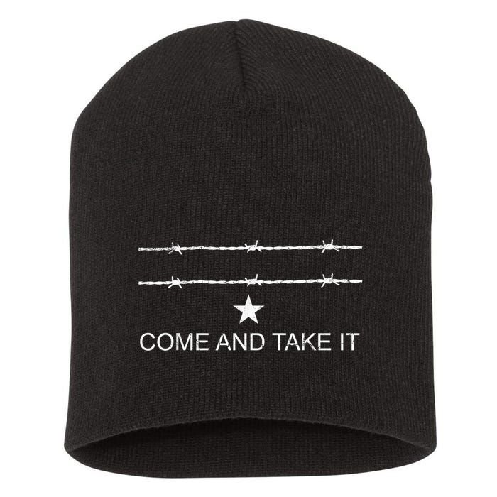I Stand With Texas Razor Wire Come And Take It Short Acrylic Beanie