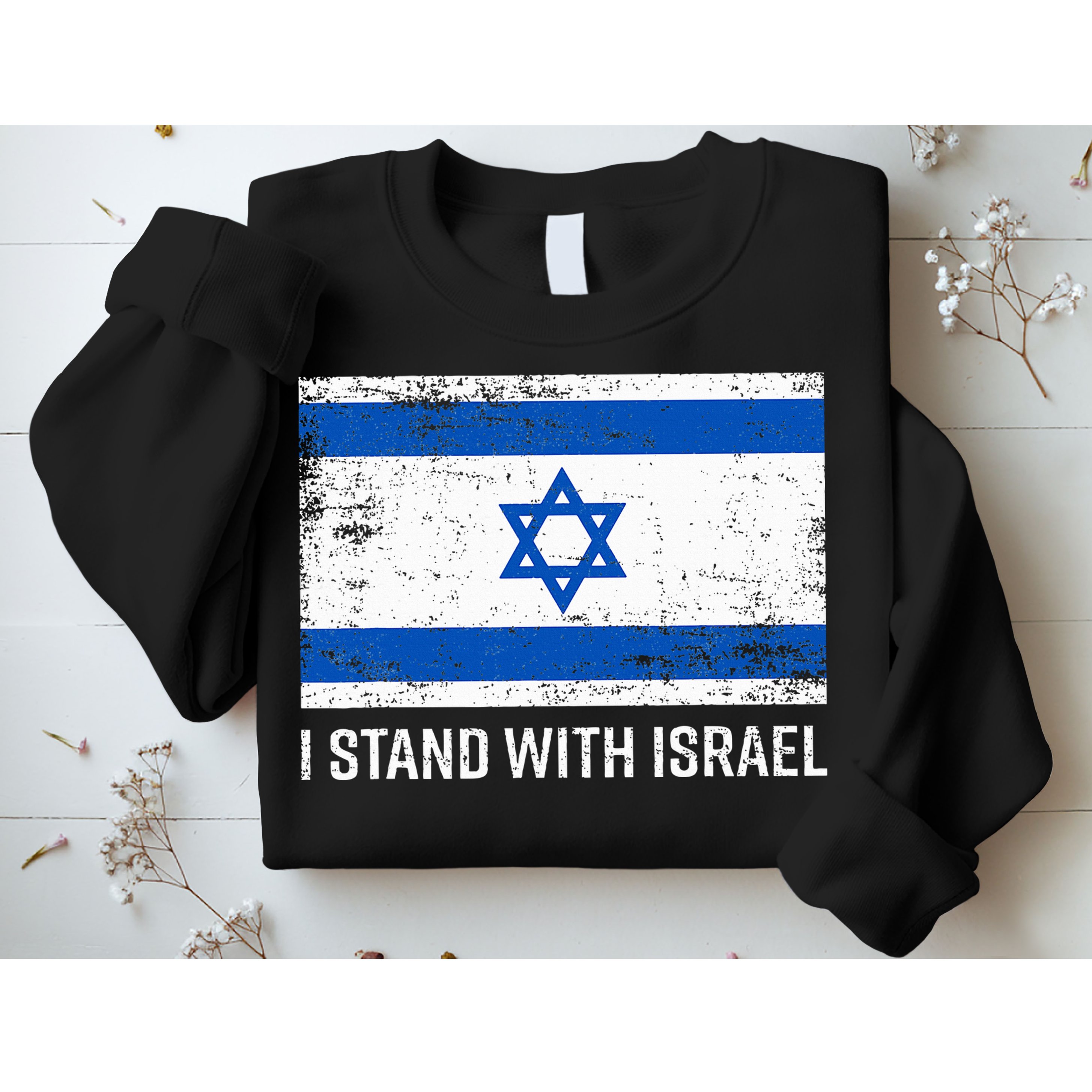 I Stand With Israel  Israeli Flag Jewish Star Of David  Sweatshirt