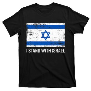 I Stand With Israel  Israeli Flag Jewish Star Of David  T-Shirt